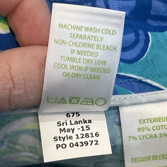 Lilly Pulitzer Women's Sea Blue Lilly's Lagoon Kelli Pants Skinny Leg Size 00 - Picture 8 of 8